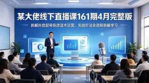 某大佬线下直播课161期4月完整版，拆解抖音起号投流话术运营，实战打法全流程拆解学习-万象聊项目
