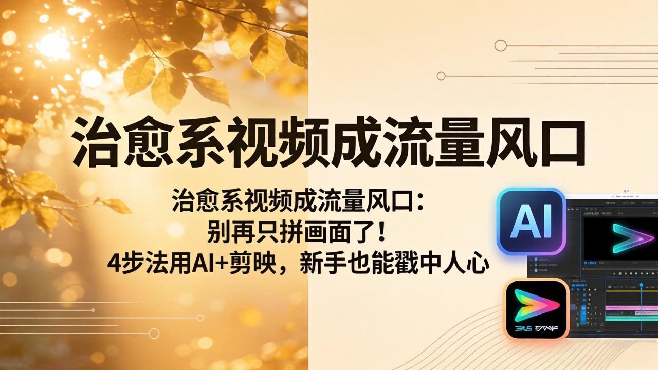 治愈系视频成流量风口：别再只拼画面了！4步法用AI+剪映，新手也能戳中人心-万象聊项目