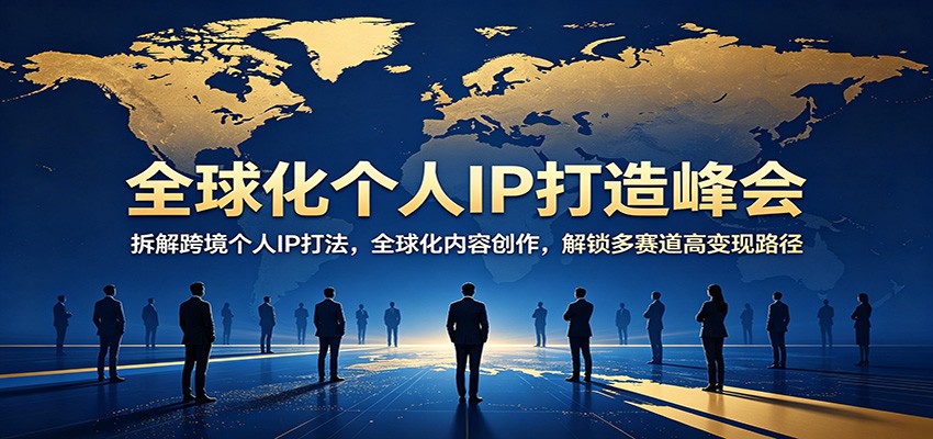全球化个人IP打造峰会：拆解跨境个人IP打法，全球化内容创作，解锁多赛道高变现路径-万象聊项目