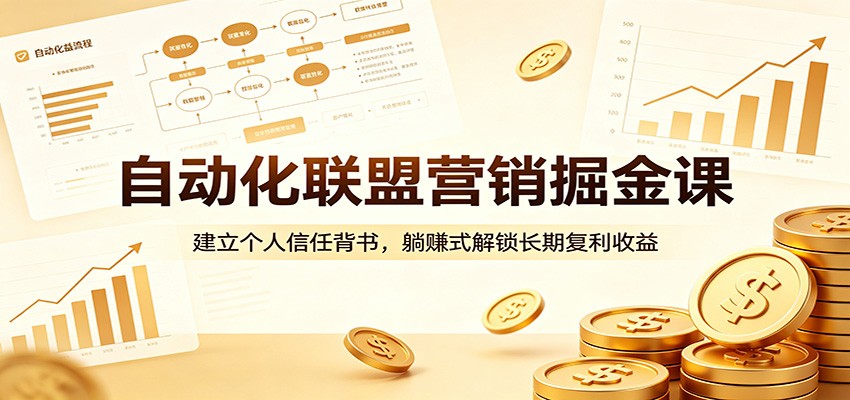 自动化联盟营销掘金课：建立个人信任背书，躺赚式解锁长期复利收益-万象聊项目