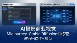 AI摄影商业视觉Midjourney+Stable Diffusion训练营，教程+软件+模型-万象聊项目