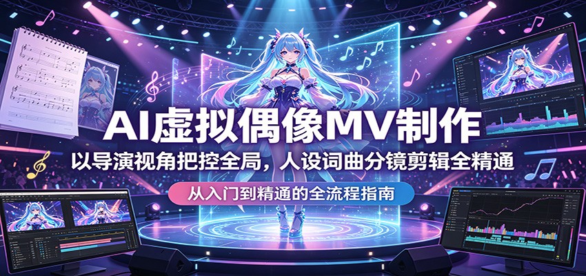 AI虚拟偶像MV制作：以导演视角把控全局，人设词曲分镜剪辑全精通-万象聊项目