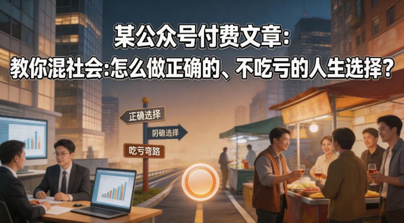 某公众号付费文章：教你混社会：怎么做正确的、不吃亏的人生选择？-万象聊项目