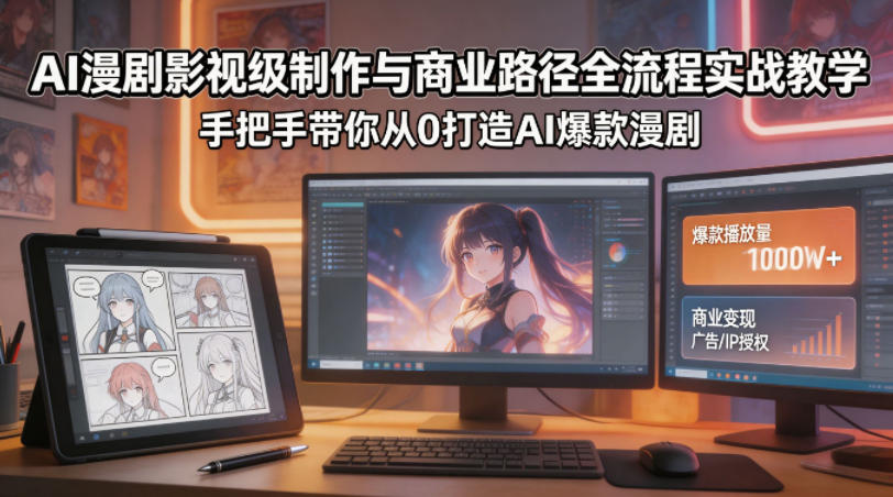 AI漫剧影视级制作与商业路径全流程实战教学，手带你从0打造AI爆款漫剧-万象聊项目