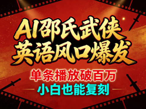 AI邵氏武侠英语风口爆发，单条播放破百万，小白也能复刻-万象聊项目