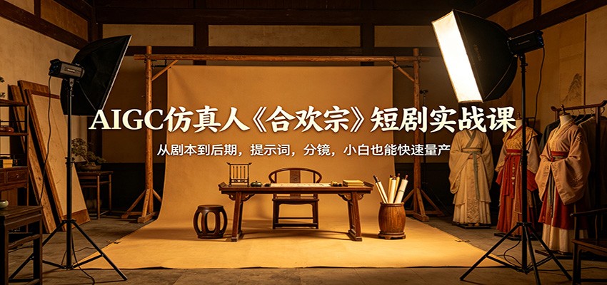 AIGC仿真人《合欢宗》短剧实战课：从剧本到后期，提示词，分镜，小白也能快速量产-万象聊项目