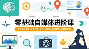 零基础自媒体进阶课，多名导师亲授，覆盖心理+定位+短视频+瑜伽起号，零基础可学-万象聊项目