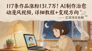 117条作品涨粉131.7W！AI制作治愈动漫风视频，详细教程+变现方向-万象聊项目