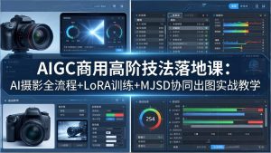 AIGC商用高阶技法落地课：AI摄影全流程+LoRA训练+MJSD协同出图实战教学-万象聊项目