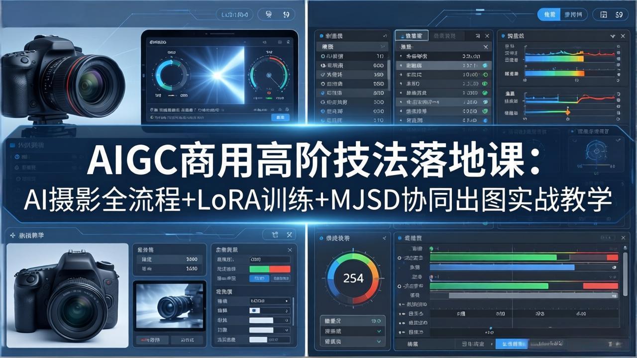 AIGC商用高阶技法落地课：AI摄影全流程+LoRA训练+MJSD协同出图实战教学-万象聊项目