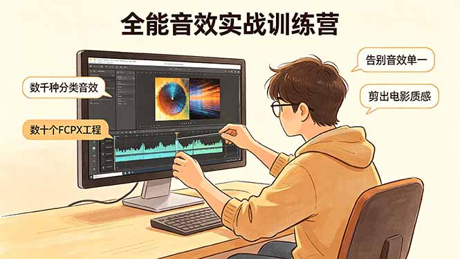 全能音效实战训练营：数千种分类音效+数十个FCPX工程，告别音效单一，剪出电影质感-万象聊项目