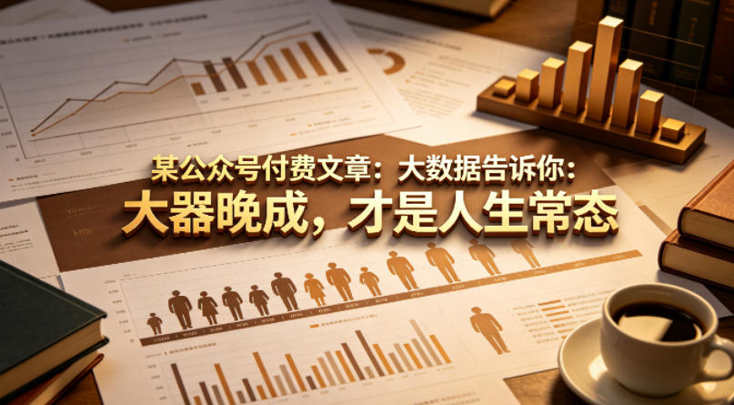 某公众号付费文章：大数据告诉你：大器晚成，才是人生常态-万象聊项目