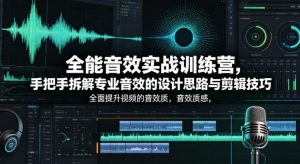 全能音效实战训练营，手把手拆解专业音效的设计思路与剪辑技巧，全面提升视频的音效质感-万象聊项目