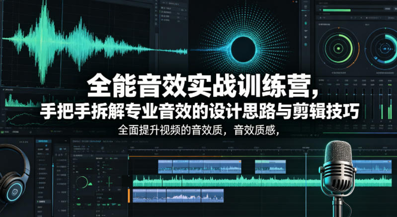 全能音效实战训练营，手把手拆解专业音效的设计思路与剪辑技巧，全面提升视频的音效质感-万象聊项目
