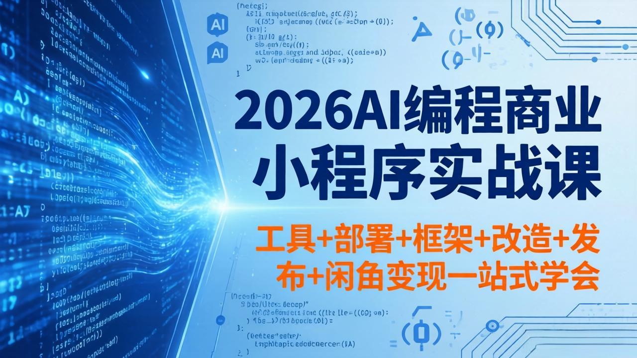 2026AI编程商业小程序实战课，工具+部署+框架+改造+发布+闲鱼变现一站式学会-万象聊项目