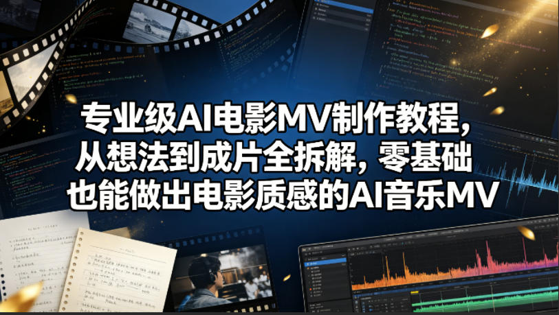 专业级AI电影MV制作教程，从想法到成片全拆解，零基础也能做出电影质感的AI音乐MV-万象聊项目