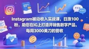 Instagram被动收入实战课，日涨100粉，助您在IG上打造并销售数字产品，每周3000美刀的营收【原创双语字幕】-万象聊项目