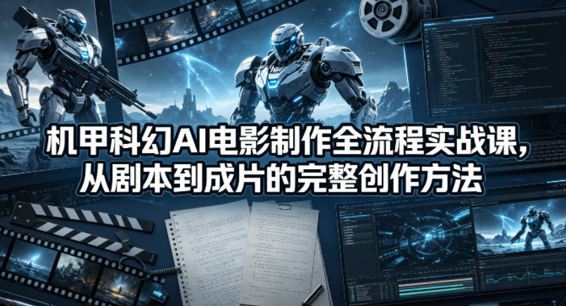 机甲科幻AI电影制作全流程实战课，从剧本到成片的完整创作方法-万象聊项目