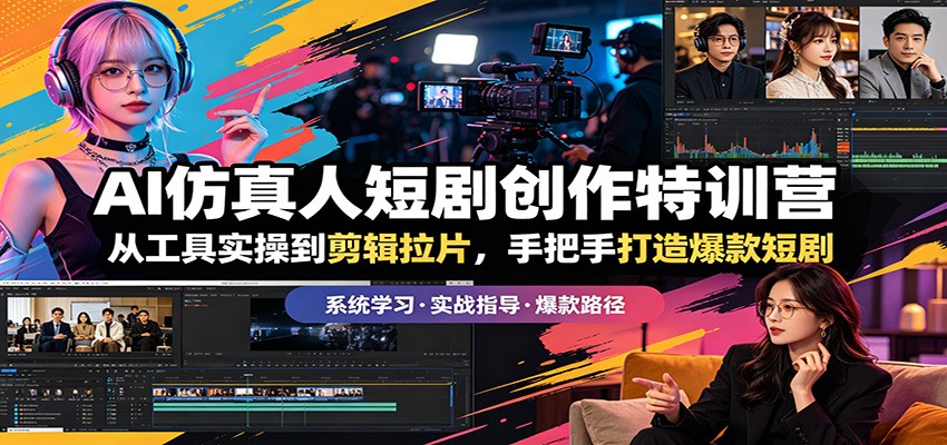 AI仿真人短剧创作特训营：从工具实操到剪辑拉片，手把手打造爆款短剧-万象聊项目