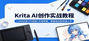 Krita AI创作实战教程：LORA应用+PS链接+手部修复，零基础也能快速上手-万象聊项目