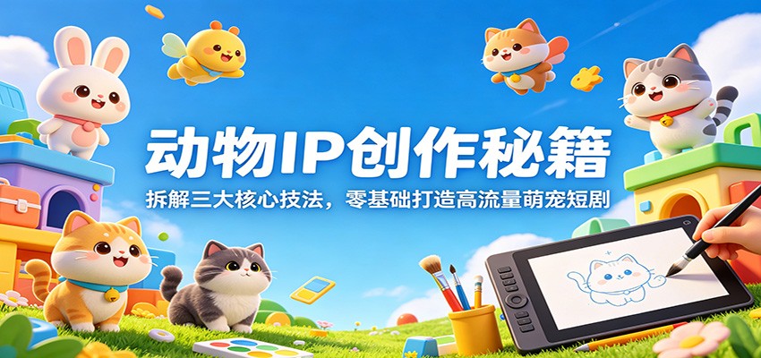 动物IP创作秘籍：拆解三大核心技法，零基础打造高流量萌宠短剧-万象聊项目