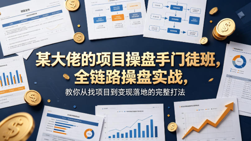 某大佬的项目操盘手门徒班，全链路操盘实战，教你从找项目到变现落地的完整打法-万象聊项目