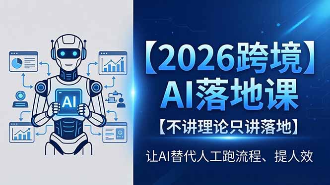 2026跨境AI落地课，不讲理论只讲落地，让AI替代人工跑流程、提人效-万象聊项目