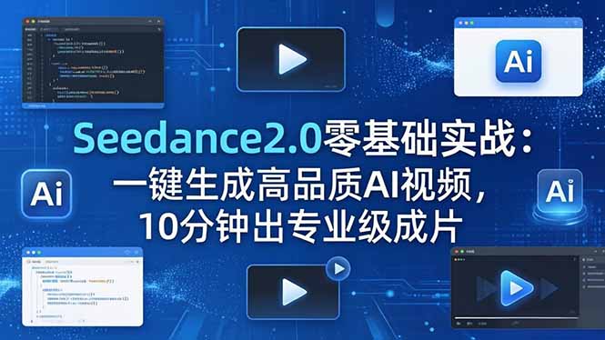 Seedance2.0零基础实战：一键生成高品质AI视频，10分钟出专业级成片-万象聊项目