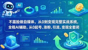 不露脸做自媒体，从0到变现完整实战系统，全程AI辅助，从0起号、涨粉、引流、变现全套闭环-万象聊项目