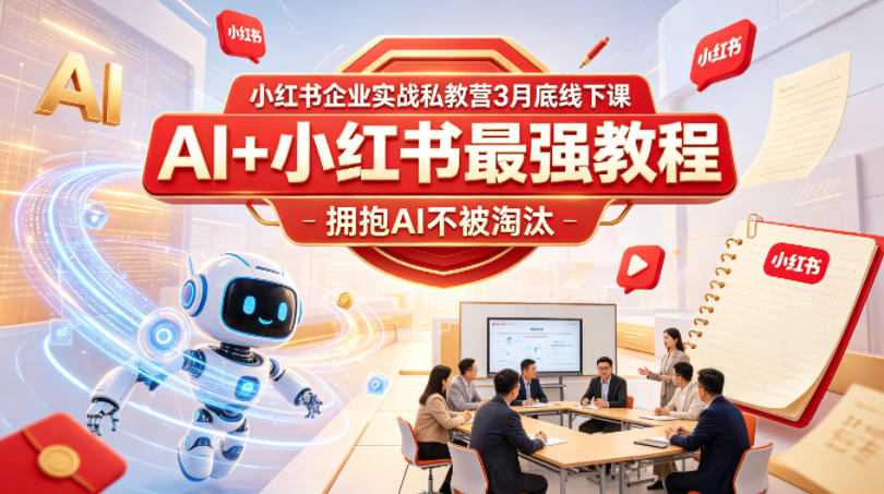 小红书企业实战私教营3月底线下课，AI+小红书最强教程，拥抱AI不被淘汰-万象聊项目