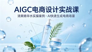 AIGC电商设计实战课，以清爽精华水为实操案例，教你用AI快速生成电商场景-万象聊项目