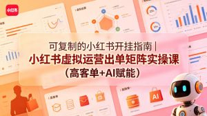 可复制的小红书开挂指南|小红书虚拟运营出单矩阵实操课(高客单+AI赋能)-万象聊项目