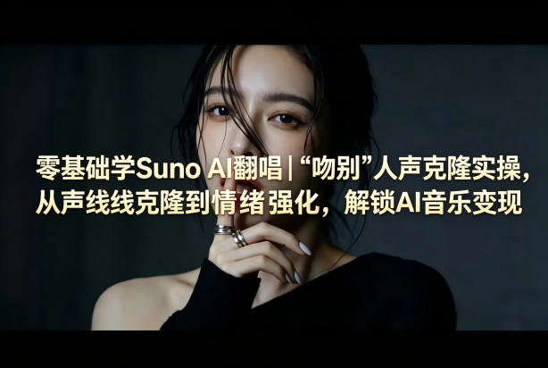 零基础学Suno AI翻唱｜《吻别》人声克隆实操，从声线克隆到情绪强化，解锁AI音乐变现-万象聊项目