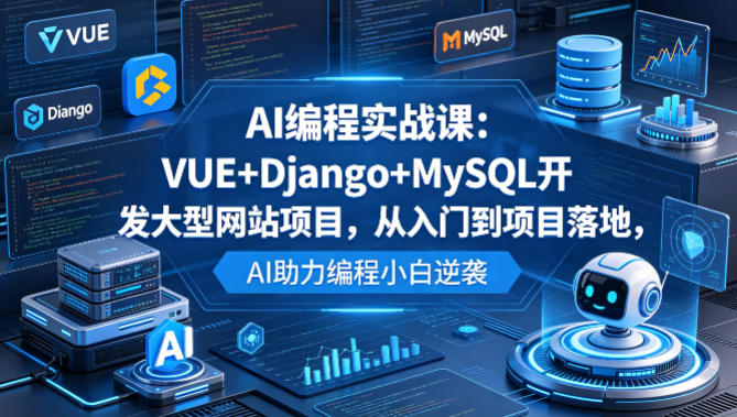 AI编程实战课：VUE+Django+MySQL开发大型网站项目，从入门到项目落地，AI助力编程小白逆袭-万象聊项目