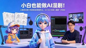 小白也能做AI漫剧！从角色场景分镜到配音剪辑导出，2D/3D/仿真人漫剧一步到位-万象聊项目