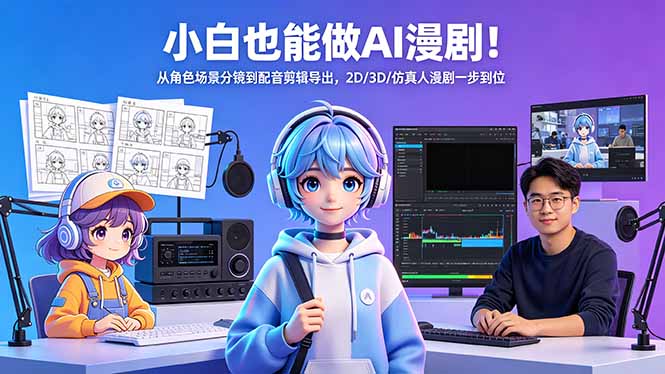 小白也能做AI漫剧！从角色场景分镜到配音剪辑导出，2D/3D/仿真人漫剧一步到位-万象聊项目