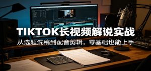 TIKTOK长视频解说实战：从选题洗稿到配音剪辑，零基础也能上手-万象聊项目