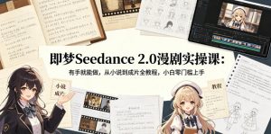 即梦Seedance 2.0漫剧实操课：有手就能做，从小说到成片全教程，小白零门槛上手-万象聊项目