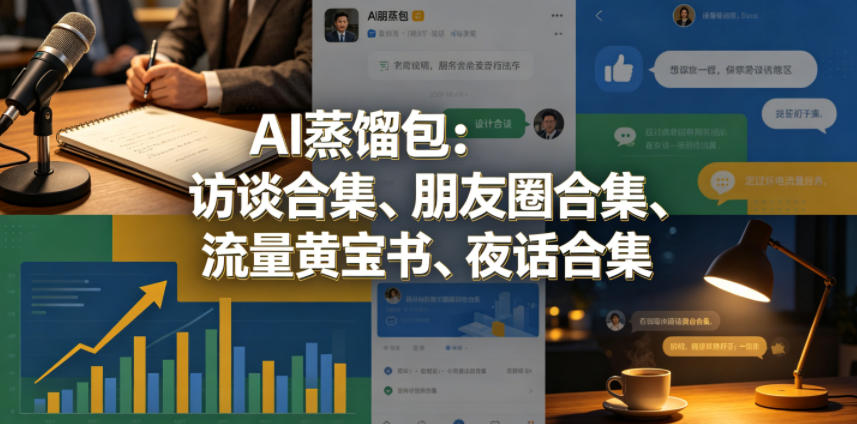 AI蒸馏包：访谈合集、朋友圈合集、流量黄宝书、夜话合集【文档】-万象聊项目