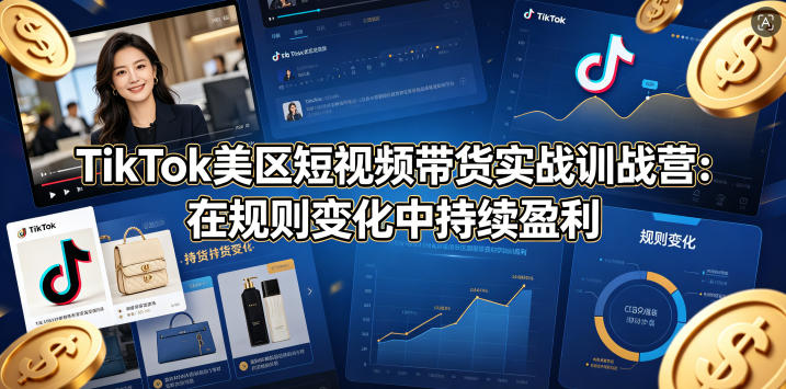 TikTok美区短视频带货实战训战营：在规则变化中持续盈利-万象聊项目