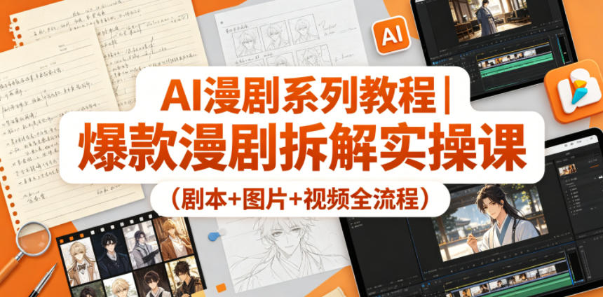 AI漫剧系列教程｜爆款漫剧拆解实操课(剧本+图片+视频全流程)-万象聊项目
