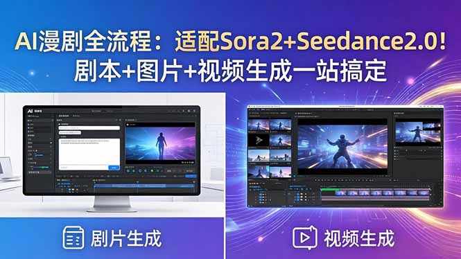 AI漫剧全流程：适配Sora2+Seedance2.0！剧本+图片+视频生成一站搞定-万象聊项目