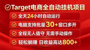 Target电商全自动挂机项目全天自动运行电脑可批量30+窗口运行日收益入800+-万象聊项目