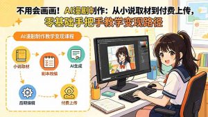 不用会画画！AI漫剧制作：从小说取材到付费上传，零基础手把手教学变现路径-万象聊项目