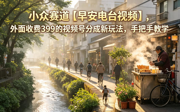 小众赛道【早安电台视频】，外面收费399的视频号分成新玩法，手把手教学-万象聊项目