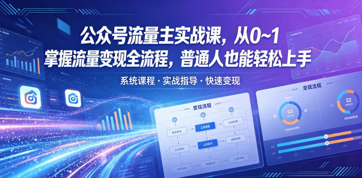 公众号流量主实战课，从0~1掌握流量变现全流程，普通人也能轻松上手-万象聊项目