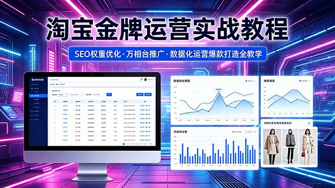 2026 淘宝金牌运营实战教程，SEO权重优化万相台推广，数据化运营爆款打造全教学-万象聊项目