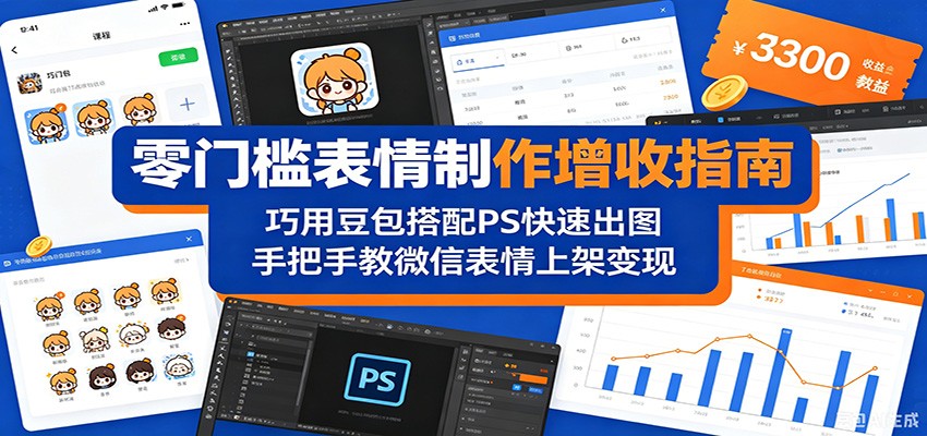 零门槛表情制作增收指南：巧用豆包搭配 PS 快速出图，手把手教微信表情上架变现-万象聊项目