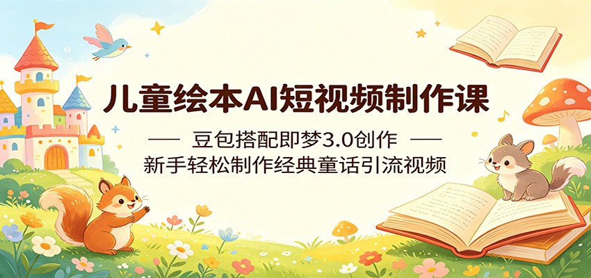 儿童绘本AI短视频制作课：豆包搭配即梦3.0创作，新手轻松制作经典童话引流视频-万象聊项目