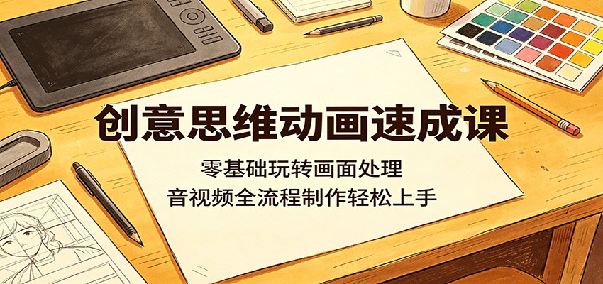 创意思维动画速成课：零基础玩转画面处理，音视频全流程制作轻松上手-万象聊项目